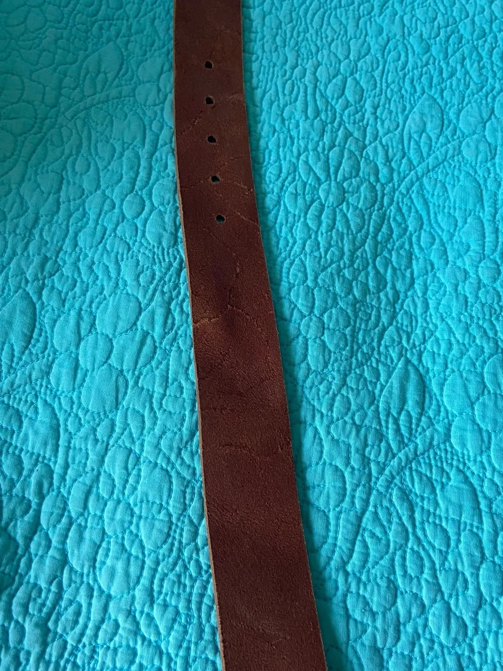 Brown Leather Women's Belt with Decorative Silver-Tone Chain Buckle